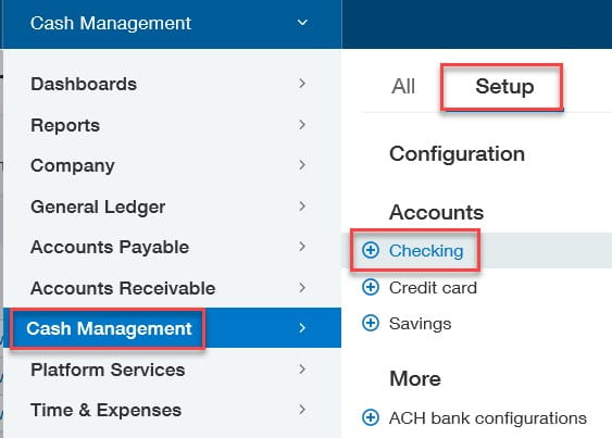 Cash management settings